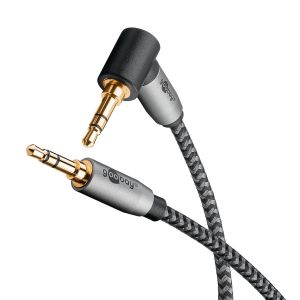 C&acirc;ble audio/AUX avec prise coud&eacute;e &agrave; 90&deg; Jack 3,5 mm pour t&eacute;l&eacute;phone portable/casque, console, 1M - Neuf