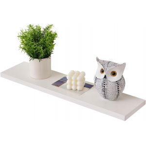 TIANYI-Gieanoo &Eacute;tag&egrave;re flottante en bois de ch&ecirc;ne massif blanc de 40 cm, &eacute;tag&egrave;re murale pour radiateur, &eacute;tag&egrave;re d'affichage pour salon, cuisine, chambre &agrave; coucher - Neuf