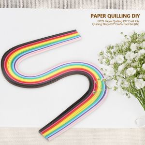 Kit de bricolage pour quilling, 8 pieces, bandes de quilling, ensemble d'outils pour bricolage (#2) - Neuf