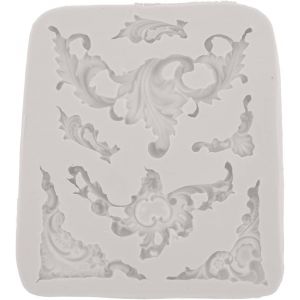 Kal-Moules En Silicone Pour Gâteau Baroque Diy : Style Baroque Curlicues Rouleau Dentelle Fondant Moule En Silicone Blanc Cadre Européen Outils De Décoration De Gâteau Fleur Dentelle Tapis - Neuf