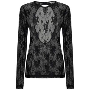 Top En Dentelle Noire À Col Rond Nina Ricci - Neuf