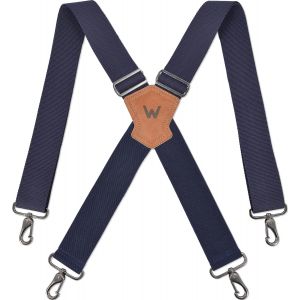 Cauc-Bretelles Bleu Marine Pour Homme, Bretelles De Travail De 5,1 Cm De Large, Bretelles Pivotantes Robustes, Bretelles Pour Jeans, Bretelles Grandes Et Hautes Pour Homme, Bleu Marine, 2"" Wide - Neuf