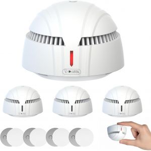 DAYTECH Mini Detecteur de Fum&eacute;e avec 10 Ans Pileu2013 Installation Facile Alarme Incendie d&eacute;tecteur fum&eacute;e sans Percage avec Support Magn&eacute;tique, Id&eacute;al pour Maison, Appartement et Location (Lot de 4) - Neuf