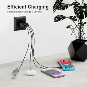 2 Pi&egrave;ces Chargeur Rapide, 33w Chargeur Secteur Mural 4-Ports Usb Chargeur Mural Adaptateur Universel Prise Usb Multiple Pour Iphone 15 14 13 12 11 Pro X 8 7, Samsung S23 S22 S21 S20 Fe S10 A54 - Neuf