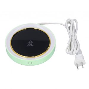 HJLIAN Chauffe-tasse electrique a temperature constante, 2 modes, lumiere LED, pour bureau, cafe, maison, prise americaine, AC 110 V/120 V, vert clair - Neuf