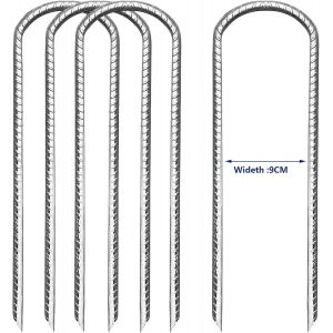 Eryi-Piquets Robustes En Acier Piquets De Fixation Inoxydable Piquet De Sol Galvanisé Ancrage Au Sol En U Pour Trampoline Tente De Camping Et Jardin 4 Pièces - Neuf