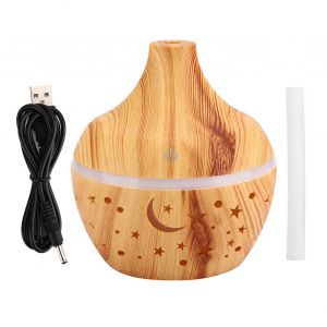Diffuseur d'air 300 ml, humidificateur d'huiles essentielles aromatiques, humidificateur a brume d'aromatherapie, grain de bois clair - Neuf