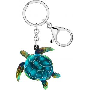 KAL-Porte-Clés Acrylique Animaux Marins Requin Crabe Baleine Tortue Voiture Cadeaux Pour Femmes Filles Porte-Monnaie Décoration (Vert) - Neuf
