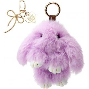KAL-Adorable Porte-Clés Lapin En Peluche, Pendentif En Forme De N?ud Suspendu Porte-Clés Pompon, Accessoires Charme Pour Les Convient Aux Sacs À Main Clés De Voiture Sacs À Dos - Neuf
