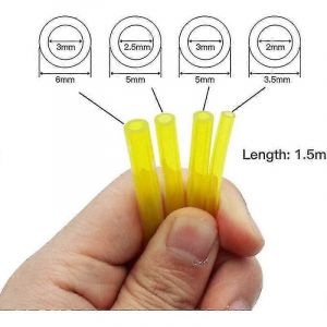 4 pièces tuyaux d'essence longueur 1,5 m tuyau de conduite de carburant universel outils de jardin transparent jaune pour tondeuse à soufflante tronçonneuse tondeuse à gazon accessoires - Neuf