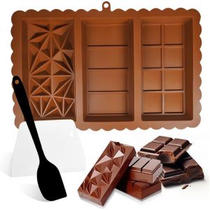 Subzonal-Moules &Agrave; Chocolat Silicone, Moule Tablette Chocolat Dubai Avec Grattoir, Antiadh&eacute;sifs R&eacute;utilisables Moule Pour Barres Chocolat&eacute;es Profondes Pour Praline Bonbons Et Desserts - Neuf