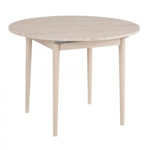 Table &agrave; manger extensible en bois "Viona" 100 x 100 x 75 cm - Travertin - Neuf