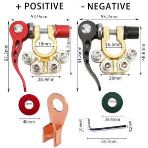 Cosses de Batterie 12V 4 Voies,2 Pi&egrave;ces Bornes De Batterie Connecteurs,avec Rondelles Anti-Corrosion,Lib&eacute;ration Rapide,Pour Voiture,Camion,Bateau - Neuf