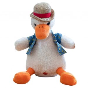 Jouet canard en peluche parlant avec musique et enregistrement en boucle, jouet de danse &eacute;lectronique interactif - Neuf