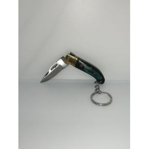 Laguiole Bougna - Couteau Porte Cl&eacute; En Bois & Laiton - Lame De 5 Cm - Longueur Totale : 11 Cm - Neuf