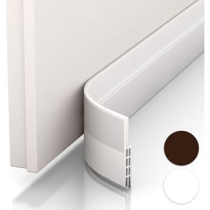 Bas de Porte Anti-Courant d'air & étanchéité Porte - Nouveau Bas de Porte Isolant (Rapide à Installer), idéal pour l'isolation Contre Le Froid, Le Bruit & l'humidité (1 x Blanc) - Neuf