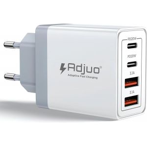 Usb C Charger, 55w 4 Port Usb C Socket Fast Charger Iphone, Multi Sector Pd+Qc 3.1a, Type C Adapter For Iphone 16 15 14 13 12 11 Pro Max X Xs Xr 8 7 6s Plus Mini Se, Ipad, Samsung Galaxy - Neuf