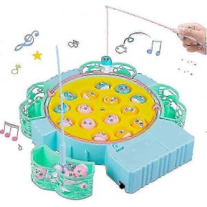 Jeu de pêche rotatif automatique 2025 avec lumières et musique pour les jeunes apprenants - Neuf
