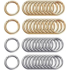 ERSHI-- Lot de 40 mousquetons ronds - En alliage de zinc - Petit - Pour porte-clés - Accessoires de sac - Bricolage - 28 mm[1004] - Neuf