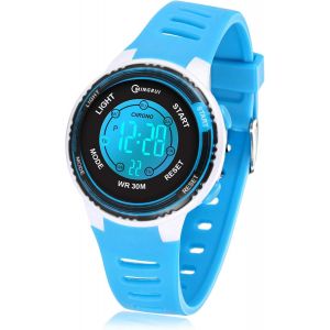 Kalanka-Montre Enfant Avec Bracelet Imprimé Et 7 Lumières Colorées,Montre Digitale Étanche Pour Enfants Avec Oreilles De Chat Pour Garçons Et Filles De 4 À 12 Ans - Neuf