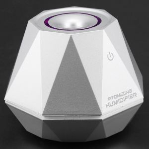 Hjlian Mini Humidificateur D'air En Forme De Diamant 180 Ml, Diffuseur D'aromes Pour Maison, Voiture, Bureau (Argent) - Neuf