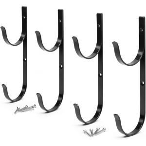 Ensemble de 4 premium noir aluminium piscine pôle titulaires, idéal crochets pour les bâtons télescopiques, écumoires, des feuilles des râteaux, des filets, des brosses, des tuyaux à vide, des outils - Neuf