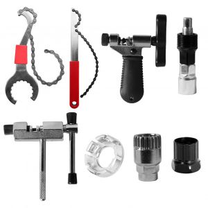 Kits D'outils De Reparation De Velo, Volant D'inertie A Arbre Central Integre, Cle Fixe, Cle A Crochet De Queue, Ensemble 3 En 1 Avec Crochet De Queue, Coupe-Chaine, Extracteur Simple - Neuf