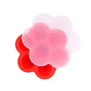 Plateau De Congelation Pour Aliments Pour Bebe, 7 Trous, Recipient De Conservation Des Aliments En Silicone Sur, Bac A Glacons Pour Fruits Avec Couvercle, Rouge - Neuf
