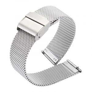 Bracelets De Montre En Maille D'acier Inoxydable (Couleur Argent) Pour Hommes Et Femmes, Bracelets De Montre En Maille À Dégagement Rapide De 20 Mm - Neuf