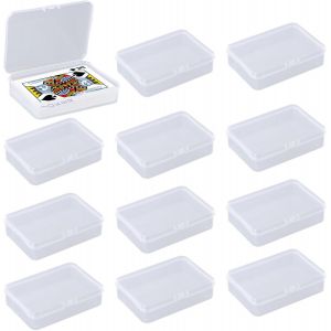 Loc-12 Pièces Boite Rangement Carte,Boîte À Cartes À Jouer,Petite Boite Plastique Avec Couvercle,Étuis De Rangement Vides,Boite De Rangement Carte Pour Bijoux Cartes,Documents,Fournitures D'art - Neuf