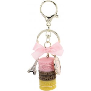 asas-Porte Clés Macaron Porte-Clés Gâteau Porte-Clés Tour Eiffel Porte-Clés Portefeuille Mignon Porte-Clés En Résine Et Alliage Convient Aux Portefeuilles Et Aux Sacs - Neuf
