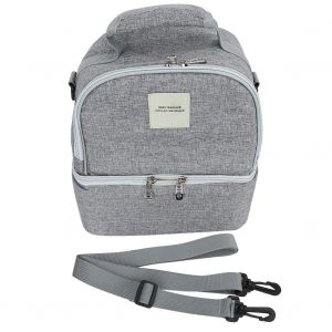 Sac a dos momie multifonction gris insulaire, grande capacite, pour femme enceinte et bebe, pour l'exterieur - Neuf