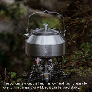 Bouilloire D'extéRieur En Acier Inoxydable, PoignéE Anti-BrûLure, Bouilloire à Café De Camping, CafetièRe Portable, Cuiseur De Pique-Nique, ThéIèRe 1l, Accessoire De Cuisine - Neuf