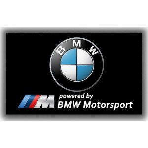 Banniere noire BMW Powered by Motosport Flag Banniere de garage 60x90cm 90x150cm 120x180cm 150x240 QQ131 - Neuf