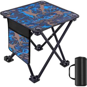 Lbgwp60-Tabouret De Camping Pliable Portable Avec Poches Latérales, Mini Cha De Camping, Tabouret De Pêche Avec Sac De Transport, Tabouret D'extérieur Pliable Pour Voyage, Pêche, Pique-Nique - Neuf
