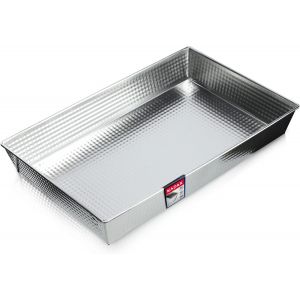 Moule À Gâteau Rectangulaire,Grand Moule À Pâtisserie Avec Revêtement Antiadhésif Et Bords Hauts,Accessoire De Cuisine (Argent,40 X 25.5 Cm) - Neuf