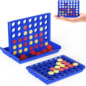 Puissance 4 Format Poche Pour Enfants De 3+ Ans, Jeu De Voyage Parfait Pour Enfants, Jouet &Eacute;ducatif Classique,Id&eacute;al Pour Voiture & Avion, Jeu De Strat&eacute;gie Portable Pour 2 Joueurs - Neuf