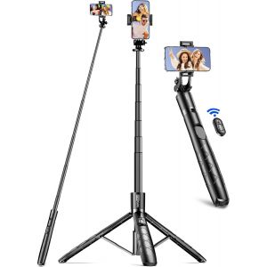 Lbgwp60-179cm Extensible Perche Trepied Smartphone, Perche A Selfie Trepied Aluminium Avec Télécommande Sans Fil Et Support Pour Téléphone Portable, Compatible Avec Iphone, Samsung, Appareil Photo Et - Neuf
