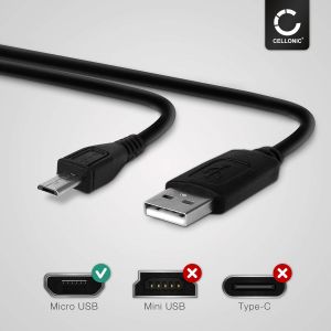 C&acirc;ble Usb Transfert De Donn&eacute;es Et Charge De 1m Compatible Avec Blackview Bv4900, Bv4900s, Bv5500, Bv5500 Plus, Bv6000 Micro-Usb Langer Stecker Vers Usb A 2.0 1a Noir Fil En Pvc - Neuf