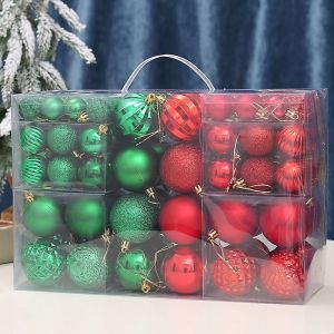 Ensemble de 93 Rouge - Vert en Plastique Robuste Boules de No&euml;l Int&eacute;rieur Ext&eacute;rieur Ornement de No&euml;l de D&eacute;coration pour Arbre de No&euml;l de la Fen&ecirc;tre D&eacute;corative Babiole, D&eacute;corative de No&euml;l Pendentif - Neuf