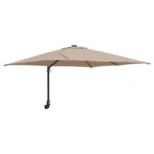 Parasol De Jardin Inclinable Moderne 248,5 X 247,5 X 160 Cm En Polyester Taupe Helloshop26 02_0058637 - Neuf