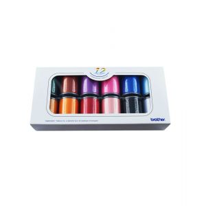 Coffret De Fils &Agrave; Broder Brother Ets12n &iquest; 12 Couleurs Brillantes &iquest; Fil Polyester 1000 M - Neuf