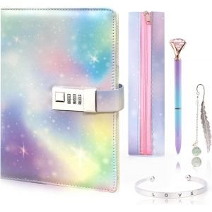 Cadeaux Pour Filles De 7,8,9,10,11,12,13,14 Ans,Journal Intime Avec Stylo Verrouillable,Carnet De Notes Secret Pour Filles,Cadeaux D'anniversaire Pour Filles Âge 7-14 - Neuf