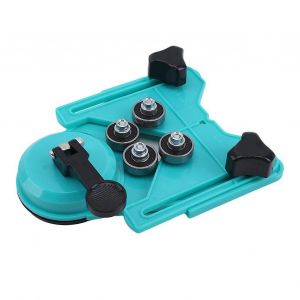 Localisateur de centrage de scie cloche r&eacute;glable Support d'aspiration M&egrave;che Guide de scie &agrave; trou Dispositif de gabarit de guide de per&ccedil;age r&eacute;glable Localisateur de trou pour carreaux de c&eacute;ramique M - Neuf