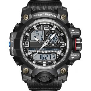 Montre Militaire Homme Montre Sport &Eacute;tanche Digitale &Agrave; 50 M Avec Alarm,Chronom&egrave;tre Led Double Affichage.[J812] - Neuf