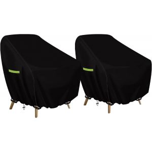 Ulteronixshop-Lot De 2 Housses De Fauteuil Jardin, 2 Pi&egrave;ces 420d Housse De Chaise Jardin 89x97x74cm, Imperm&eacute;able Aux-Uv R&eacute;sistante Housse De Protection Pour Chaise Exterieur, Chaises De Balcon - Neuf