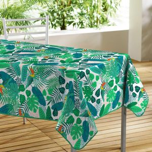 ERYI-Nappe Rectangle (140 X 300 Cm) Carlita Blanc, Pvc Imprimé - Neuf