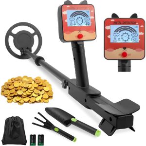 MEVRONISSHOP-Detecteur Metaux Enfant, Haute Sensibilit&eacute; Detecteur de Metaux Enfant avec R&eacute;glable en Hauteur, &eacute;cran LCD et Disque de Recherche &eacute;tanche, D&eacute;tecteurs de M&eacute;taux pour Enfants avec Pelle, R&acirc; - Neuf