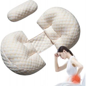 Oreiller De Maternit&eacute; Pour Femmes Enceintes &iquest; Oreiller De Corps De Grossesse Doux | Housse En Velours Lavable | Confort Grossesse Support Oreiller, &Eacute;tui Gratuit, Hanches, Jambes, Coussin Lombaire C - Neuf