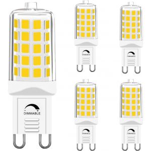 Ampoule G9 Led Blanc Chaud Dimmable, 2700k 230v 4w De Remplacement 40w G9 Halogène, T4 Led 450lm Blanc Chaud Pour Eclairage De Décor Intérieure Et Extérieure, Economie D'énergie À Intensité Variable - Neuf